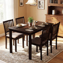 5-Piece Dining Table Set for 4 Rectangular Kitchen Table with 4 Upholstered Chairs by DirectDeals