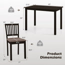 5-Piece Dining Table Set for 4 Rectangular Kitchen Table with 4 Upholstered Chairs by LJGDeals