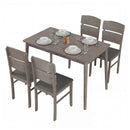 5-Piece Dining Table Set with High Curved Back Chairs by LJGDeals