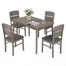 5-Piece Dining Table Set with High Curved Back Chairs by LJGDeals