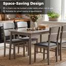 5-Piece Dining Table Set with High Curved Back Chairs by LJGDeals