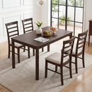 5-Piece Dining Table Set for 4 with Upholstered Chairs by DirectDeals