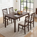 5-Piece Dining Table Set for 4 with Upholstered Chairs by LJGDeals