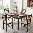 5-Piece Dining Table Set for 4 with Upholstered Chairs by DirectDeals