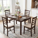 5-Piece Dining Table Set for 4 with Upholstered Chairs by LJGDeals