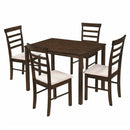 5-Piece Dining Table Set for 4 with Upholstered Chairs by LJGDeals