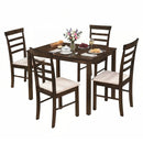 5-Piece Dining Table Set for 4 with Upholstered Chairs by DirectDeals