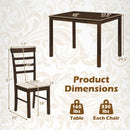 5-Piece Dining Table Set for 4 with Upholstered Chairs by LJGDeals