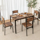 5 Piece Dining Table Set Industrial Style Kitchen Table and Chairs for 4 by LJGDeals
