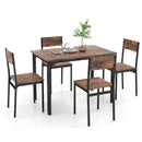 5 Piece Dining Table Set Industrial Style Kitchen Table and Chairs for 4 by LJGDeals