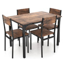 5 Piece Dining Table Set Industrial Style Kitchen Table and Chairs for 4 by LJGDeals