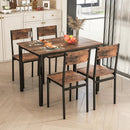 5 Piece Dining Table Set Industrial Style Kitchen Table and Chairs for 4 by LJGDeals