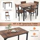 5 Piece Dining Table Set Industrial Style Kitchen Table and Chairs for 4 by LJGDeals