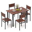 5 Piece Dining Table Set Industrial Style Kitchen Table and Chairs for 4 by LJGDeals
