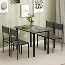 5 Piece Dining Table Set Industrial Style Kitchen Table and Chairs for 4 by LJGDeals
