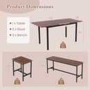 5 Piece Dining Table Set for 4-6 with 2 Benches & 2 Stools for Kitchen Dining Room by DirectDeals