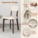 5-Piece Dining Table Set for 4 with Rubber Wood Frame and Padded Set-Brown