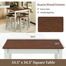 5 Piece Dining Table Set with 4 Saddle Stools for Kitchen Dining Room Apartment-Ash Gray by LJGDeals