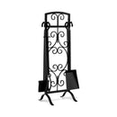 5 Piece Wrought Iron Fireplace Tools with Decor Holder-Black by LJGDeals