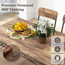 5-Piece Industrial Dining Table Set for 4 for Small Place Apartment-Brown by LJGDeals