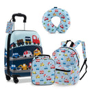 5 Piece Kids Luggage Set with Backpack Neck Pillow Name Tag Lunch Bag