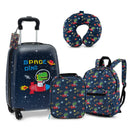 5 Piece Kids Luggage Set with Backpack Neck Pillow Name Tag Lunch Bag by LJGDeals