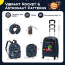 5 Piece Kids Luggage Set with Backpack Neck Pillow Name Tag Lunch Bag