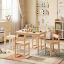5-Piece Kids Table and Chairs Set Solid Rubber Wood Toddler Activity Table by LJGDeals