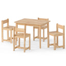 5-Piece Kids Table and Chairs Set Solid Rubber Wood Toddler Activity Table