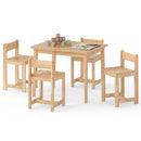 5-Piece Kids Table and Chairs Set Solid Rubber Wood Toddler Activity Table