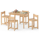 5-Piece Kids Table and Chairs Set Solid Rubber Wood Toddler Activity Table by LJGDeals