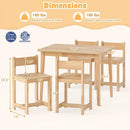 5-Piece Kids Table and Chairs Set Solid Rubber Wood Toddler Activity Table by LJGDeals