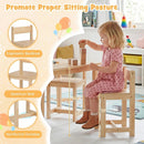 5-Piece Kids Table and Chairs Set Solid Rubber Wood Toddler Activity Table by LJGDeals