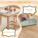 5-Piece Kids Table and Chairs Set Solid Rubber Wood Toddler Activity Table
