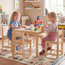 5-Piece Kids Table and Chairs Set Solid Rubber Wood Toddler Activity Table by LJGDeals