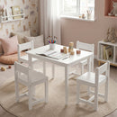 5-Piece Kids Table and Chairs Set Solid Rubber Wood Toddler Activity Table