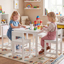 5-Piece Kids Table and Chairs Set Solid Rubber Wood Toddler Activity Table