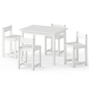 5-Piece Kids Table and Chairs Set Solid Rubber Wood Toddler Activity Table