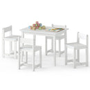 5-Piece Kids Table and Chairs Set Solid Rubber Wood Toddler Activity Table