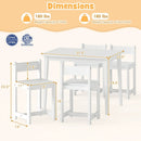 5-Piece Kids Table and Chairs Set Solid Rubber Wood Toddler Activity Table by LJGDeals