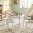 5-Piece Kids Table and Chairs Set Solid Rubber Wood Toddler Activity Table