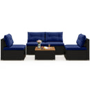 5 Piece Outdoor Furniture Set with Solid Tabletop and Soft Cushions