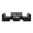 5 Piece Outdoor Furniture Set with Solid Tabletop and Soft Cushions