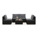 5-Piece Outdoor Patio Furniture Set with Cushions and Coffee Table