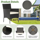 5 Pieces Outdoor Wicker Sofa Set with Coffee Table and 2 Ottomans by DirectDeals