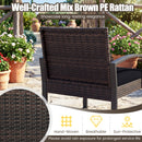 5-Piece Patio Conversation Set with 2 Ottomans and Tempered Glass Side Table by DirectDeals