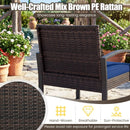 5-Piece Patio Conversation Set with 2 Ottomans and Tempered Glass Side Table by LJGDeals