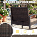 5-Piece Patio Conversation Set with 2 Ottomans and Tempered Glass Side Table by LJGDeals