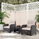 5 Piece Patio Conversation Set Outdoor Rattan Sofa Set with Coffee Table-Beige by LJGDeals