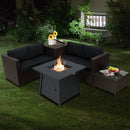 5 Piece Patio Furniture Set with 50000 BTU Propane Fire Pit Table by DirectDeals